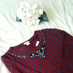 J. Crew Embellished Long-Sleeve Tee
